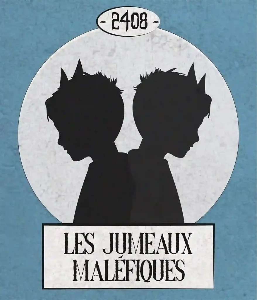 Logo de la chambre du des Jumeaux Maléfiques (2408) représentant la silhouette de deux enfants dos à dos avec des cornes.