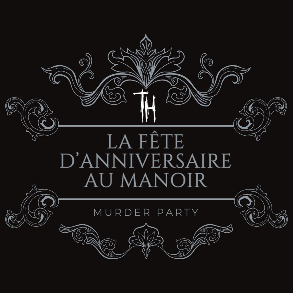 logo la fête d'anniversaire au manoir murder party the hostel Bordeaux Talence