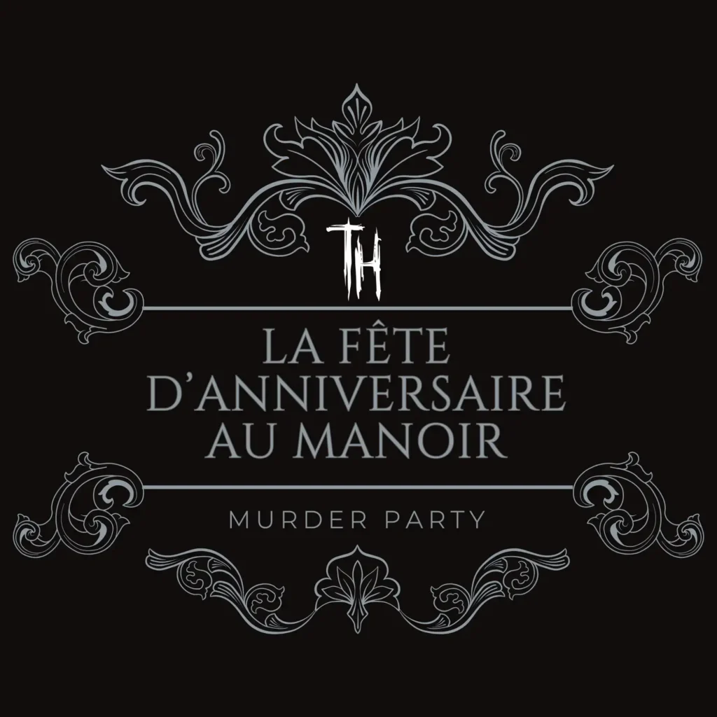 logo la fête d'anniversaire au manoir murder party the hostel Bordeaux Talence